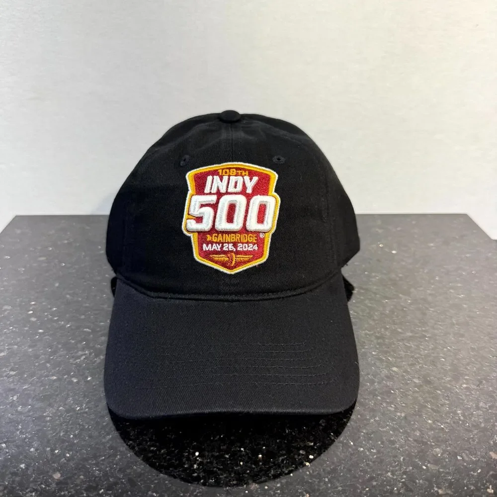 INDYCAR Indy 500 108th Adjustable Black Dad Hat‎ NEW
